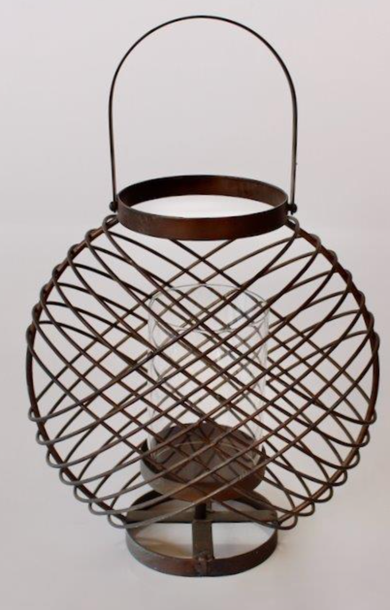 OVAL MESH LANTERN WITH HANDLE - NetDécor