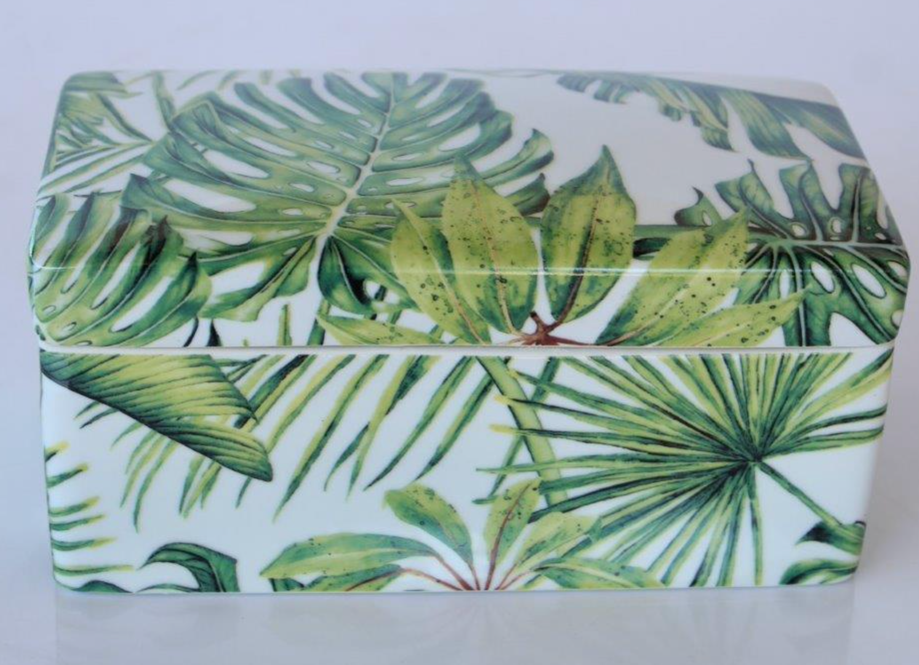 RECTANGULAR PALM LEAF BOX WITH LID - NetDécor