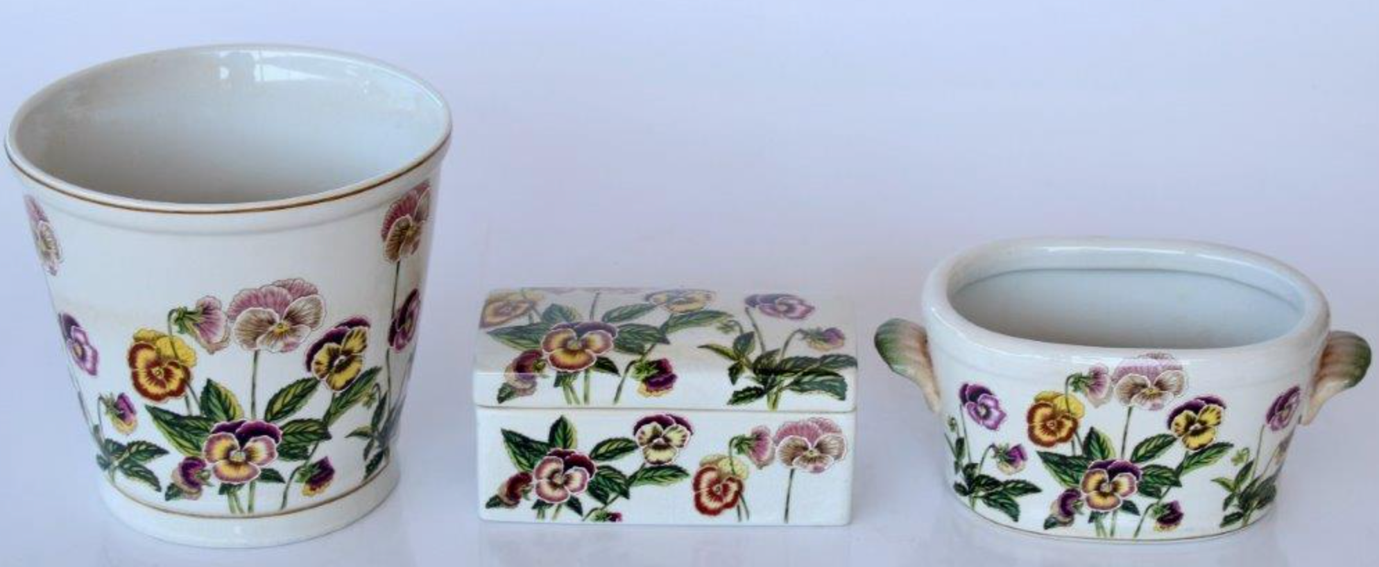 PINK PANSY ROUND PLANTER - NetDécor