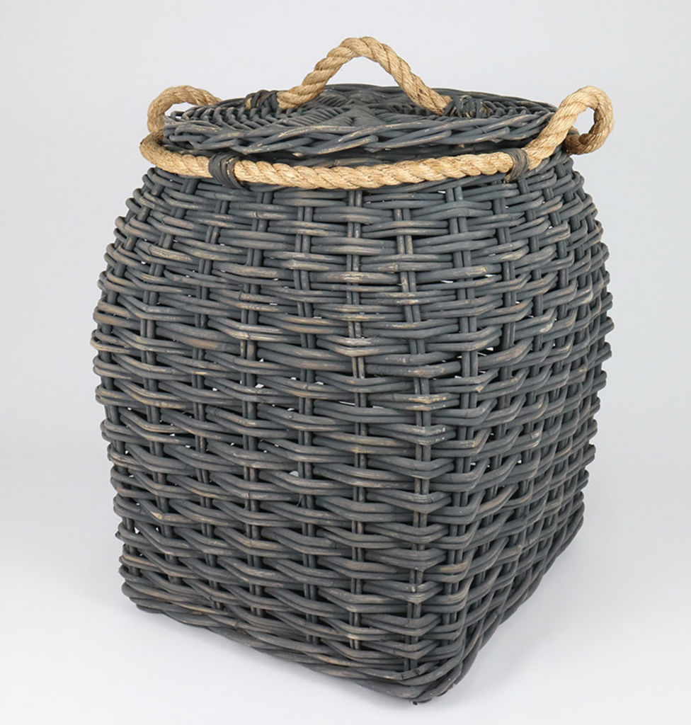 Laundry With Lid Rope Dark Grey Wash - NetDécor 