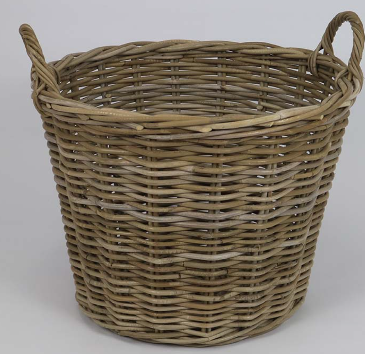 RATTAN THICK HARVEST BUCKET BASKET GREY - NetDécor