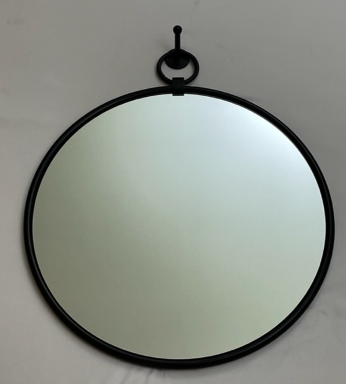 MIRROR ROUND CLASSIC WITH HOOK MATT BLACK - NetDécor