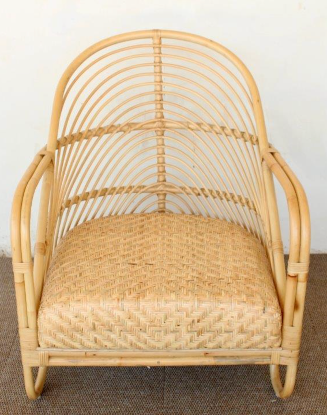 Occasional Cane Chair with Rattan Peel Cushion - NetDécor