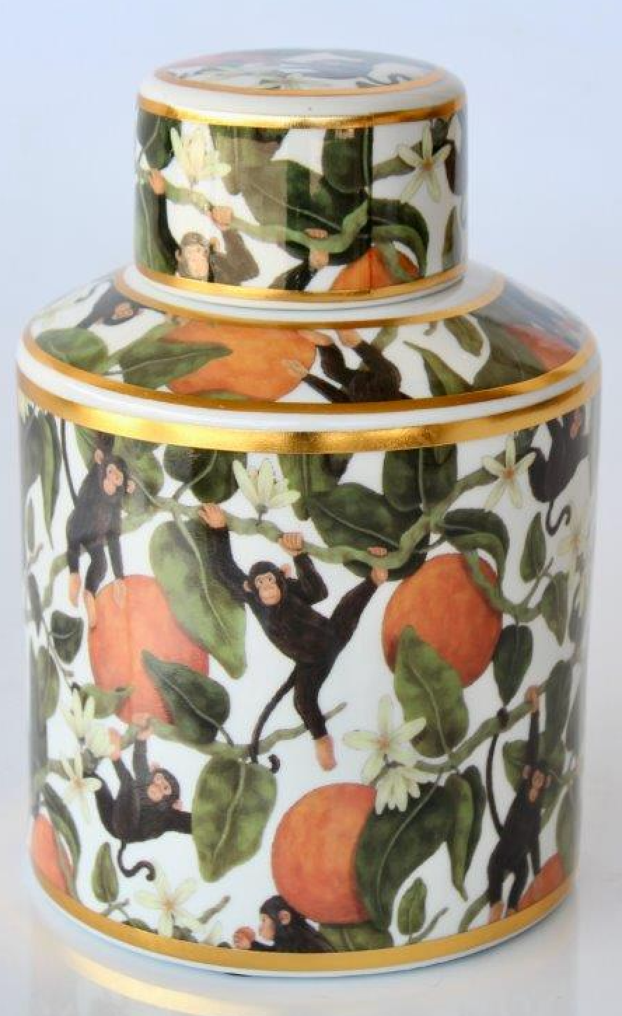 Monkeys & Oranges Jar with Lid - NetDécor
