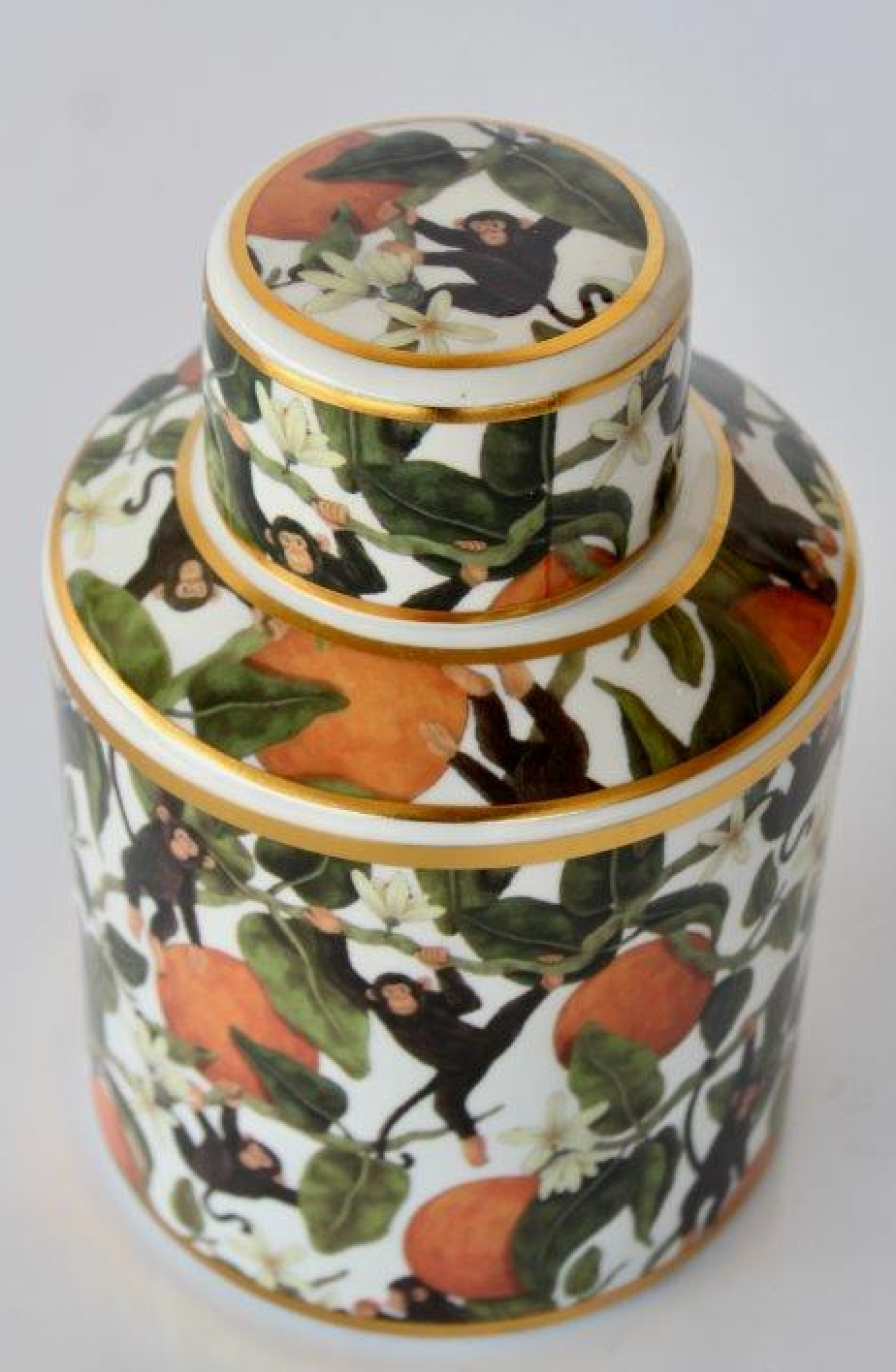 Monkeys & Oranges Jar with Lid - NetDécor
