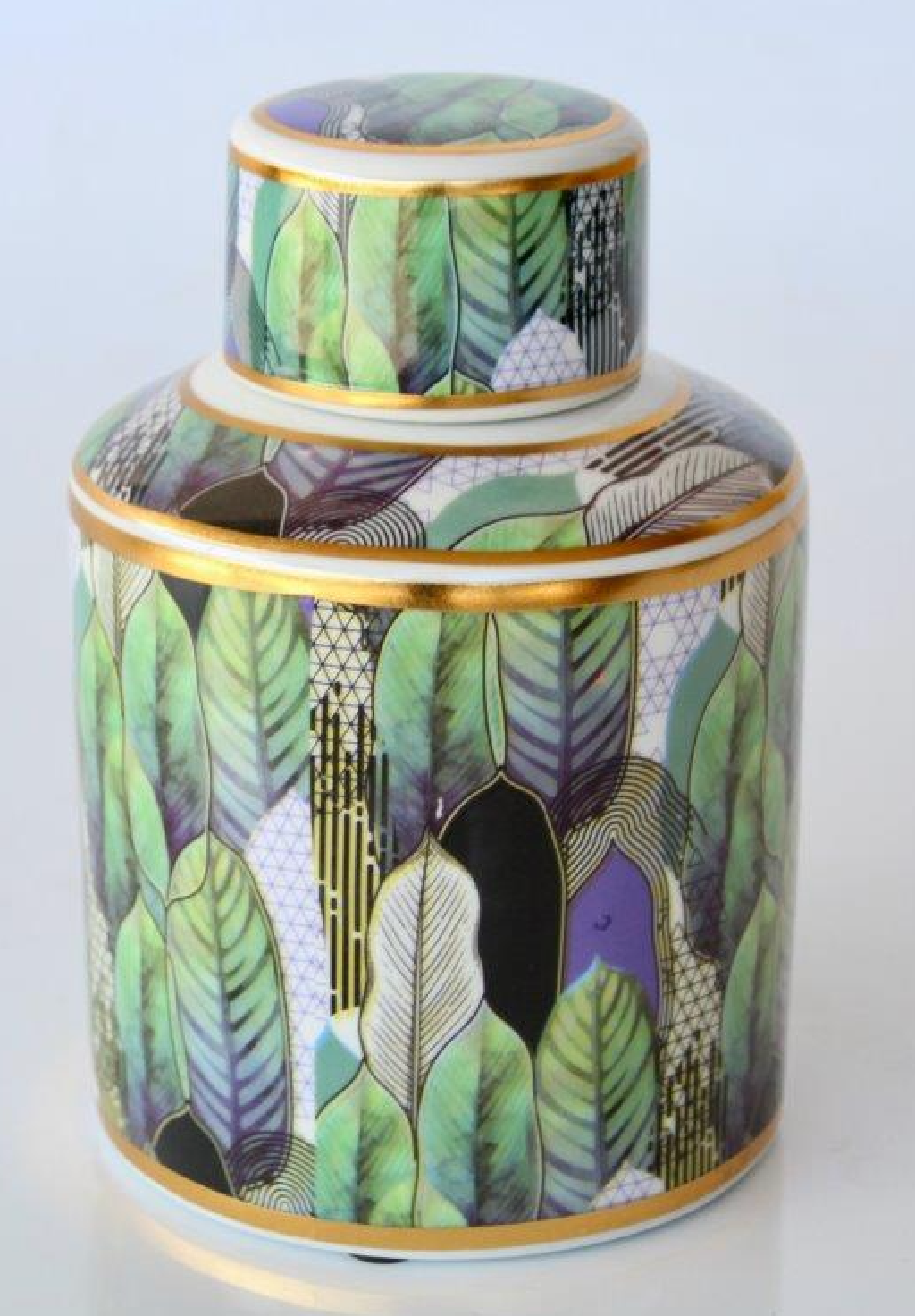 Mauve & Green Jar with Lid - NetDécor