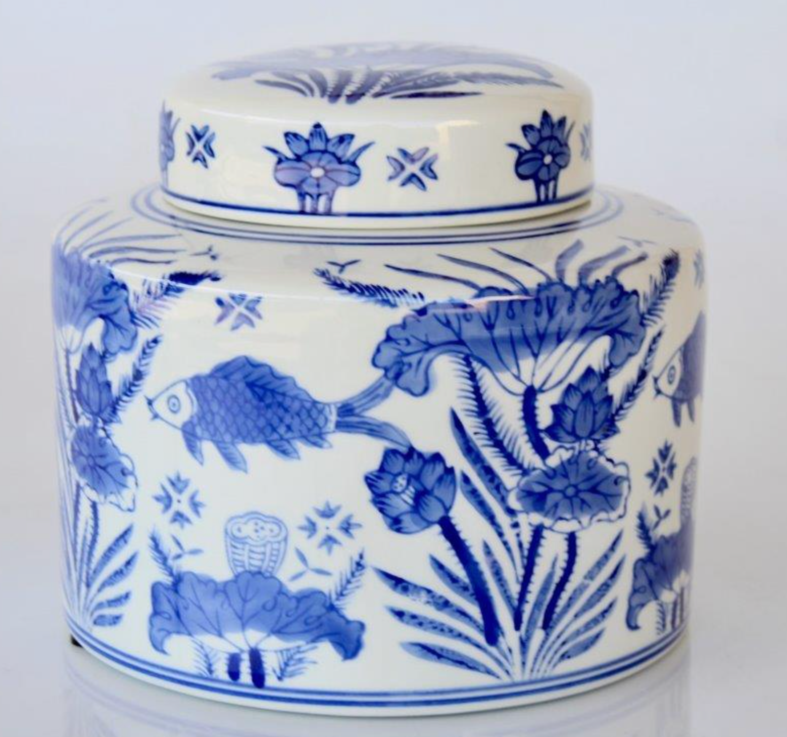 Blue Fish Jar with Lid - NetDécor