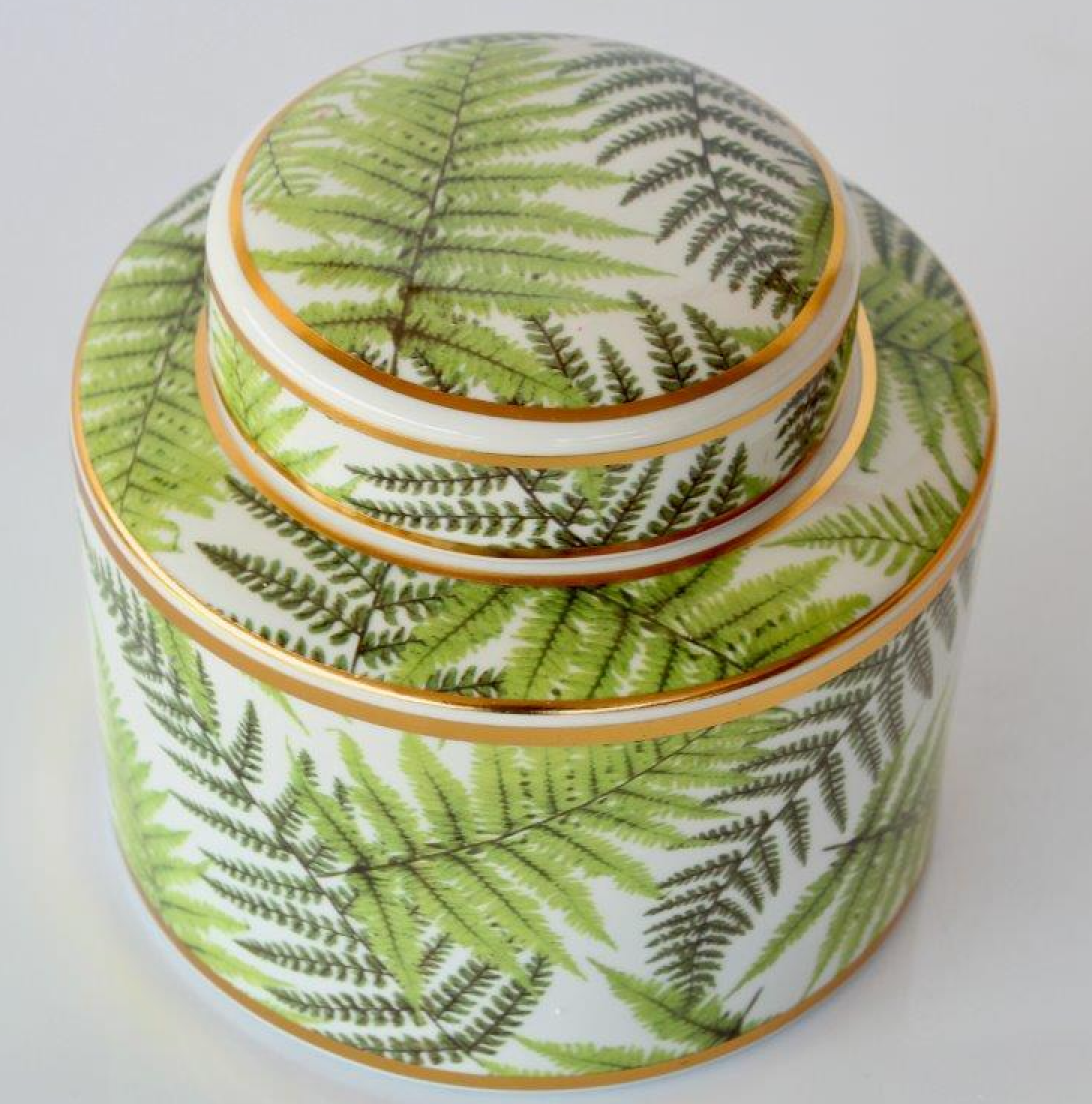 Green & Gold Fern Jar with Lid - NetDécor
