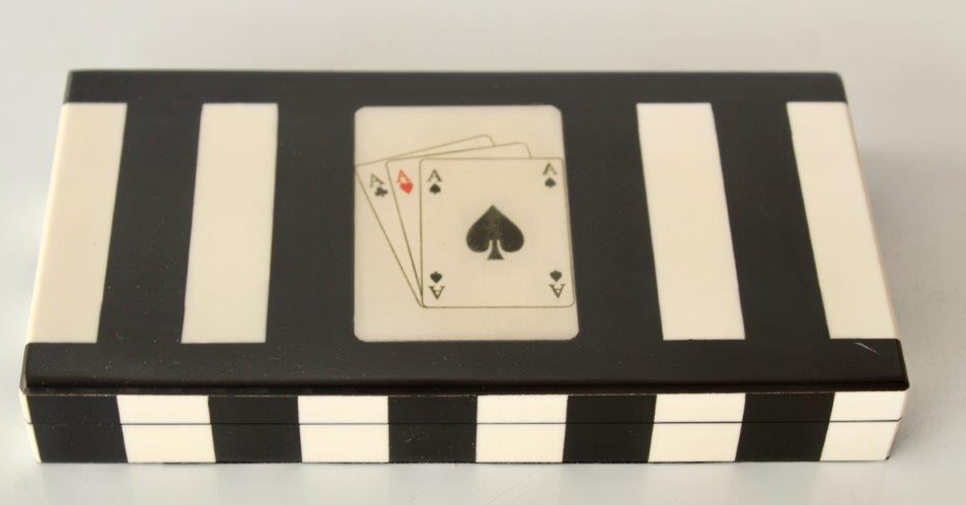 Black & White Triple Card Box - NetDécor
