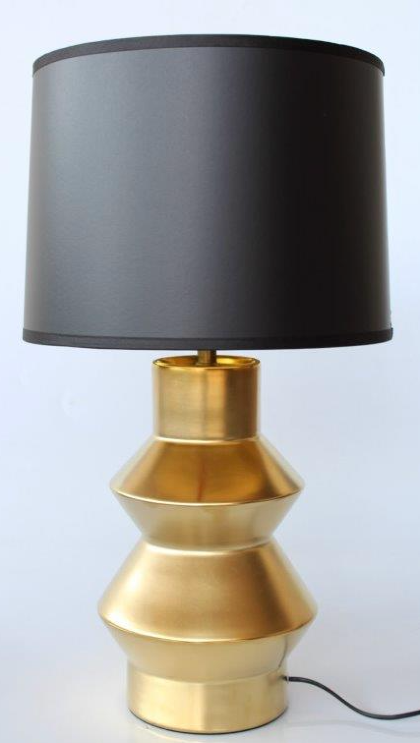 70cm Gold Lamp Base with Black Shade - NetDécor