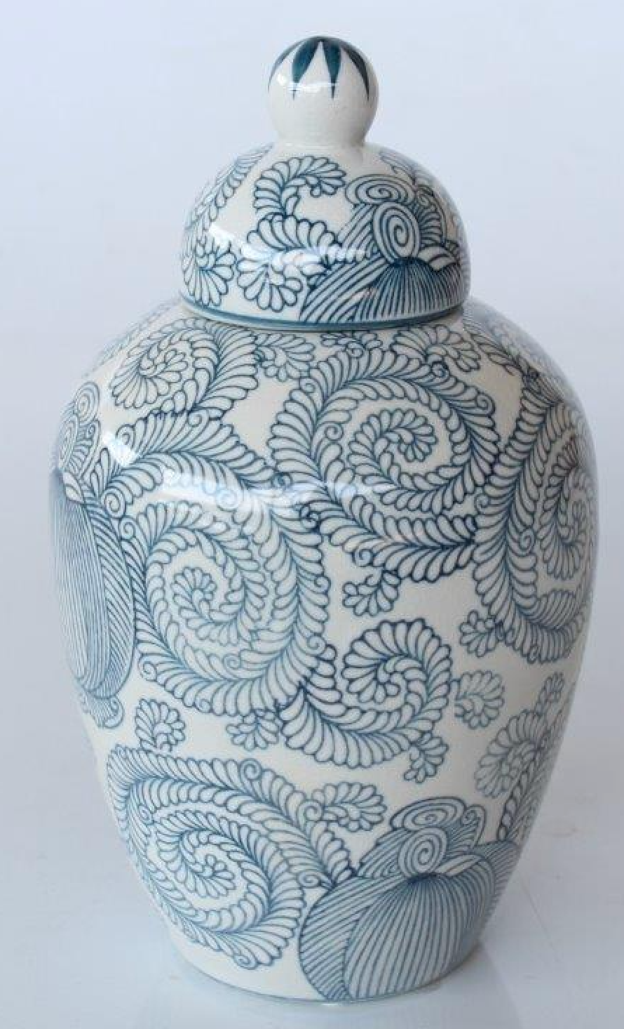 Blue Swirls Jar with Lid - NetDécor