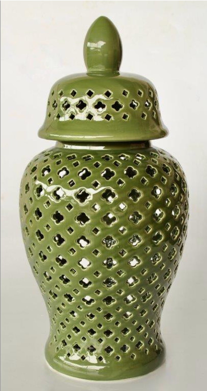 Extra Large Green Ginger Jar - NetDécor