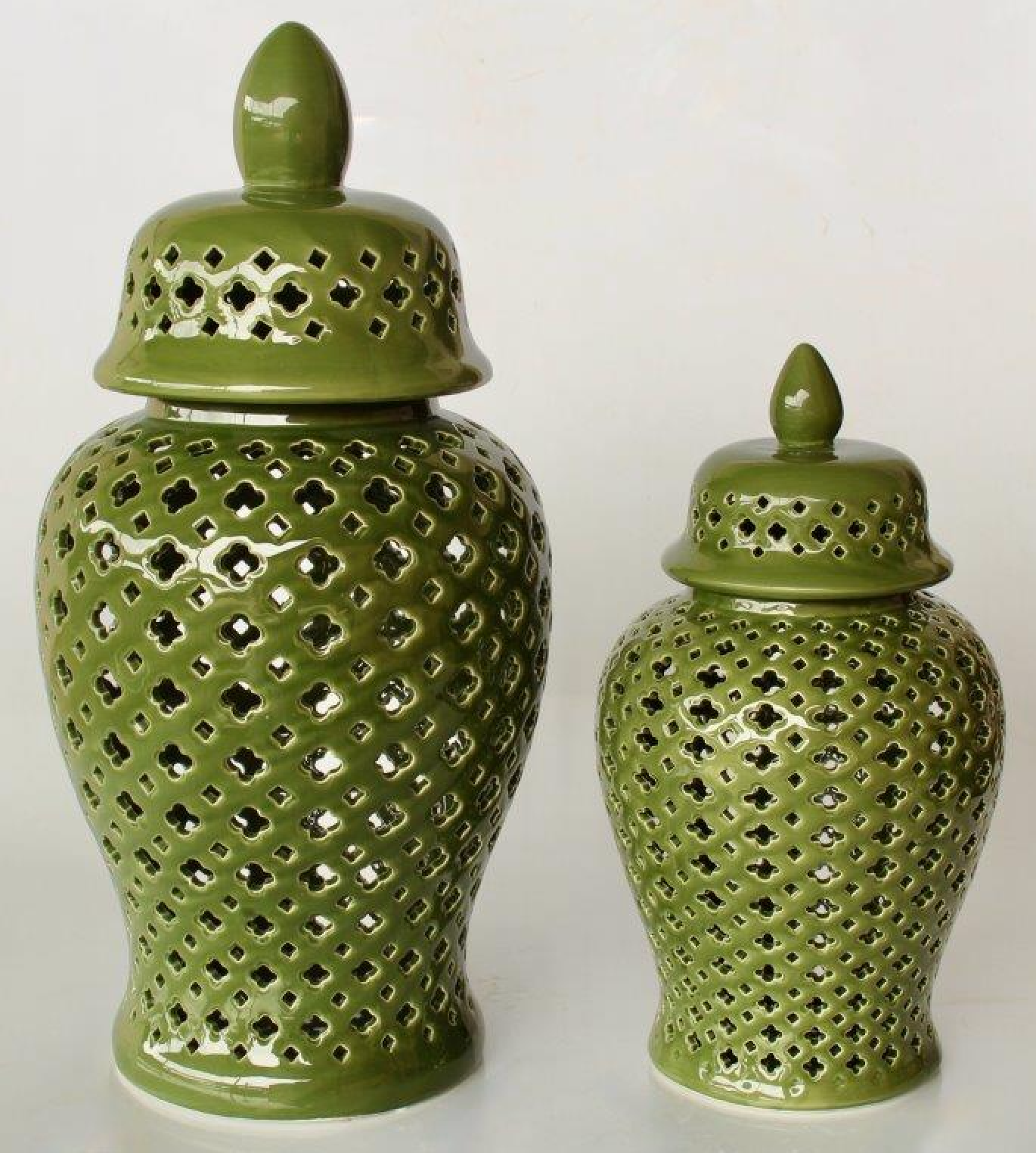 Extra Large Green Ginger Jar - NetDécor