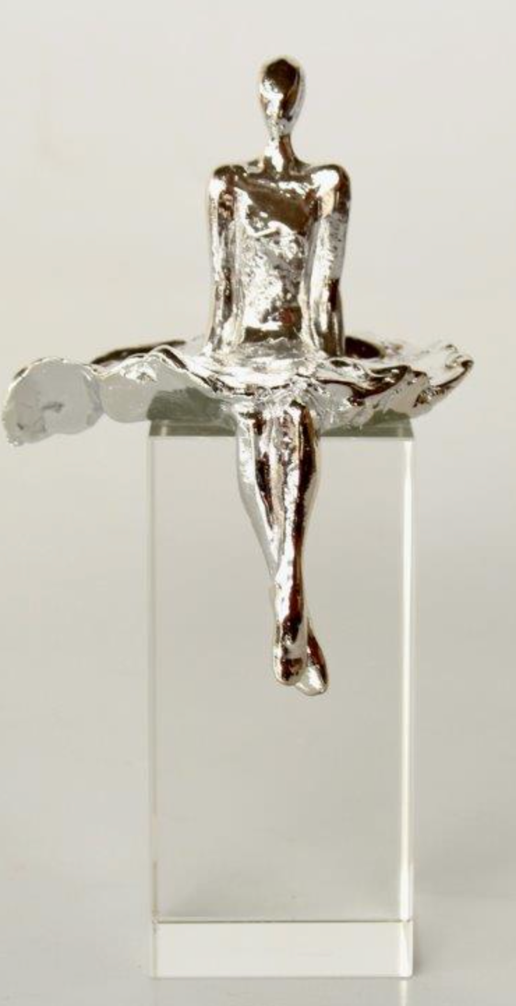 Silver Ballerina on Crystal Base - NetDécor