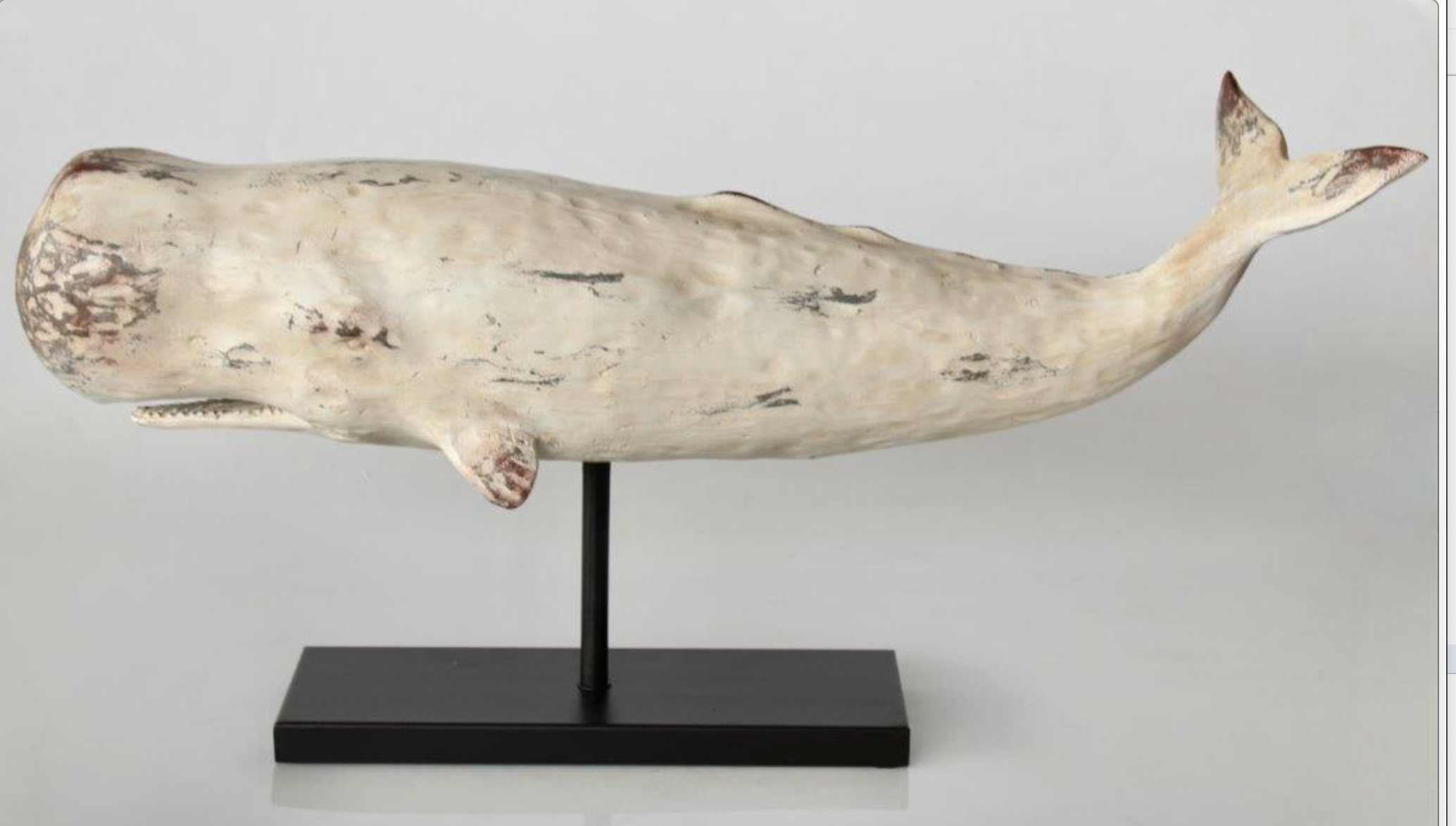 Extra Large Off White Whale - NetDécor