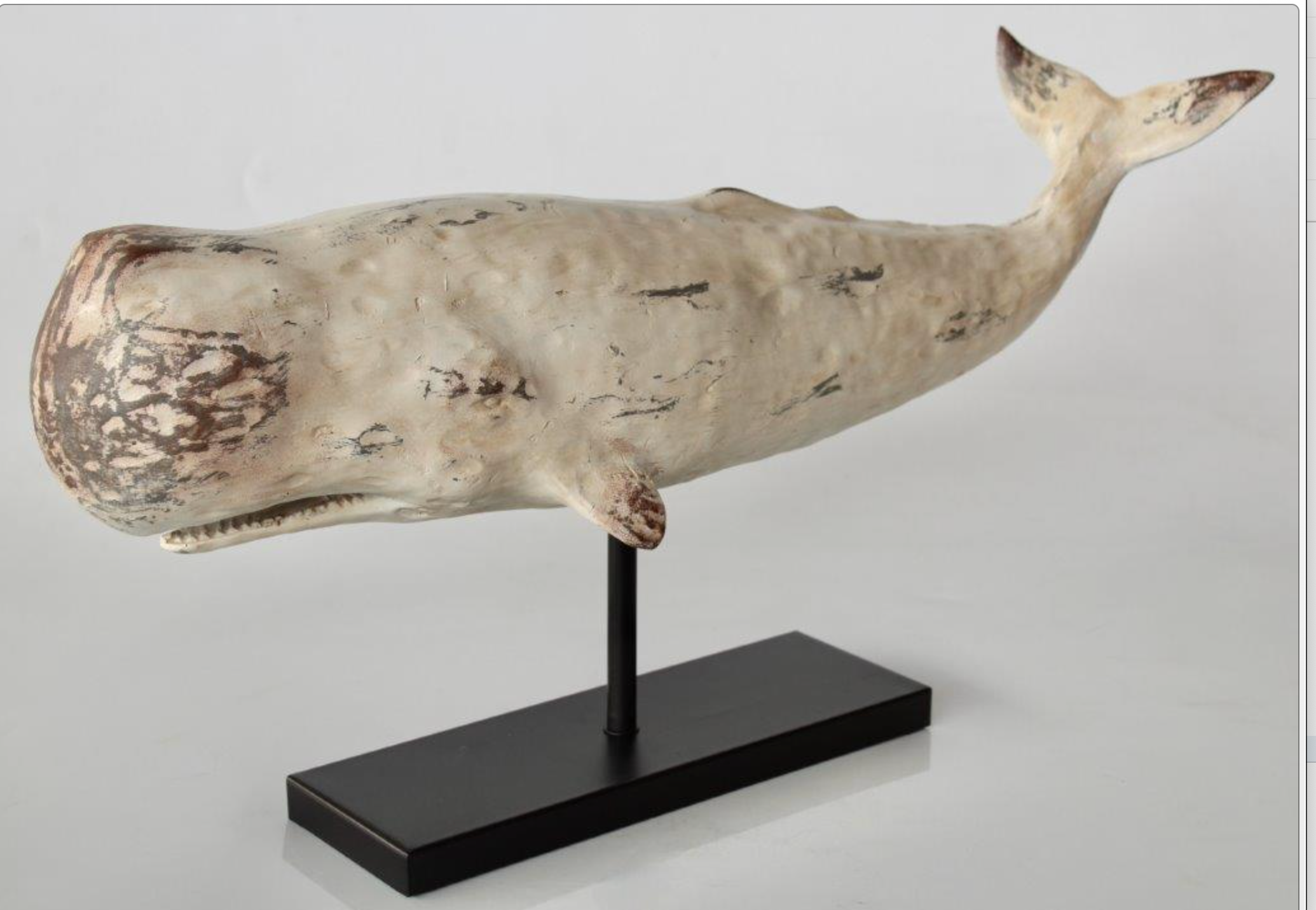 Extra Large Off White Whale - NetDécor