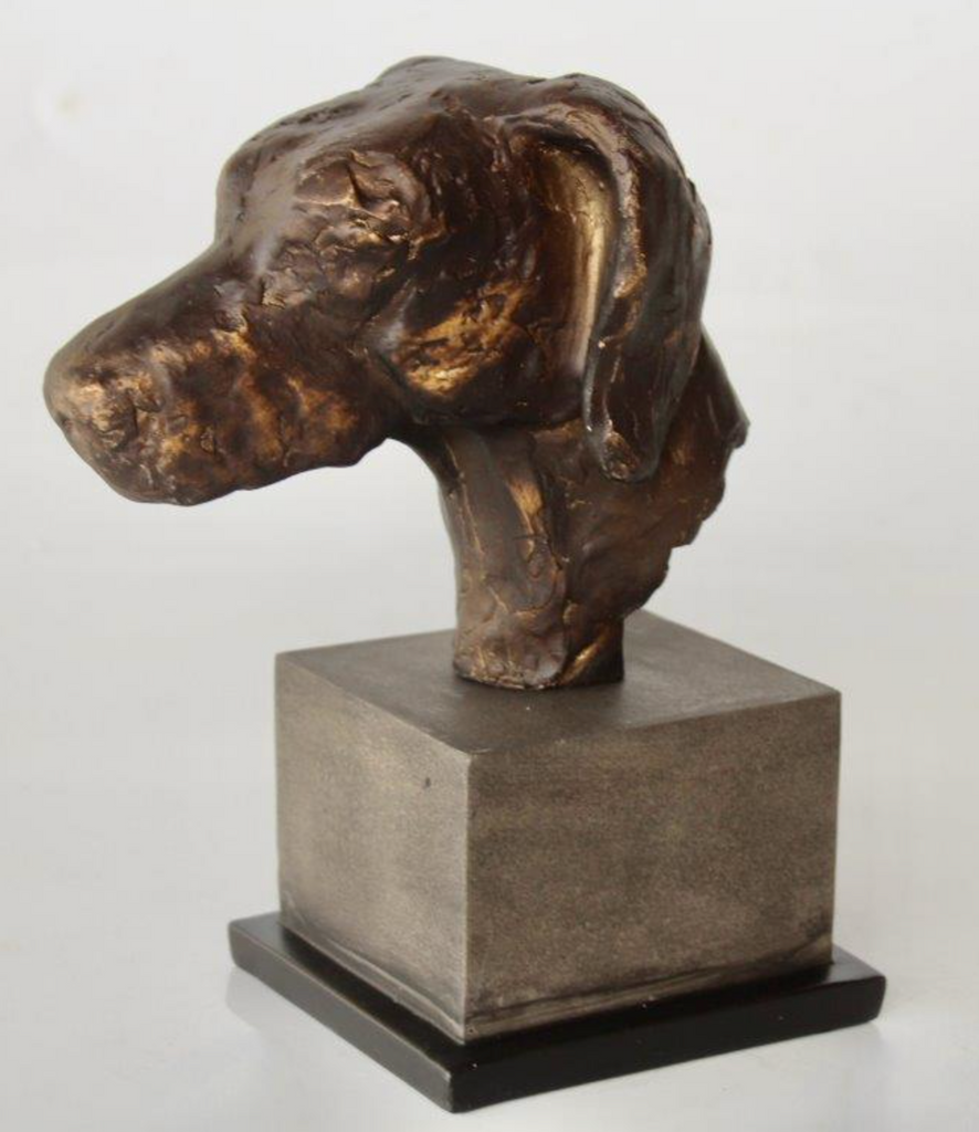 Brown Dog Head on Stand - NetDécor 