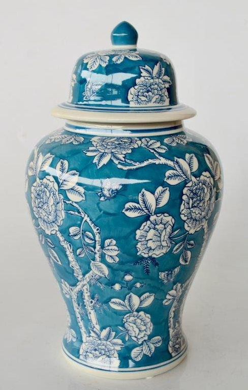 Blue and White Floral Pot - NetDécor