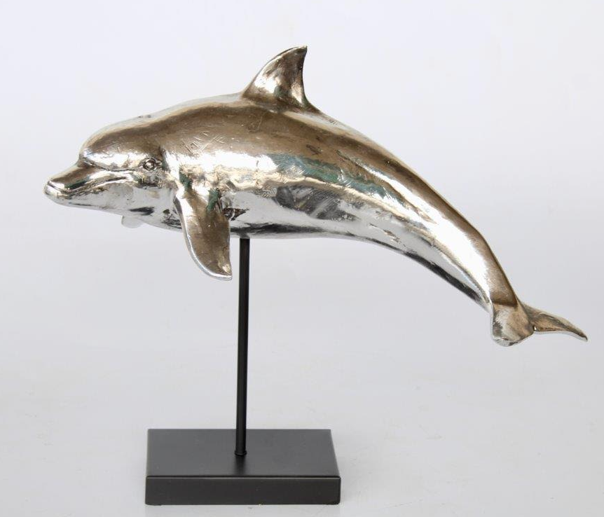 Silver Dolphin On Stand - NetDécor