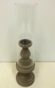 Tall wood and glass candle holder - NetDécor