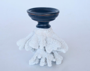 White Coral on Stand Candle Stick - NetDécor