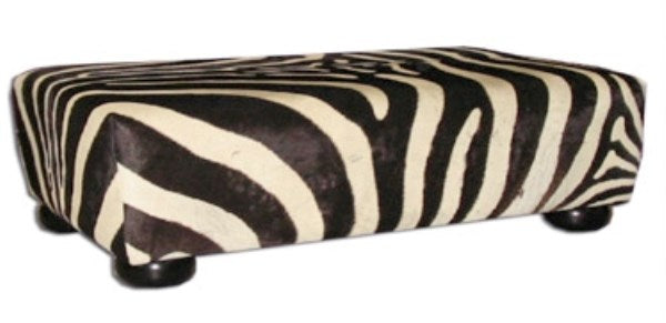 Zebra Ottoman Modern with Bun Feet - NetDécor