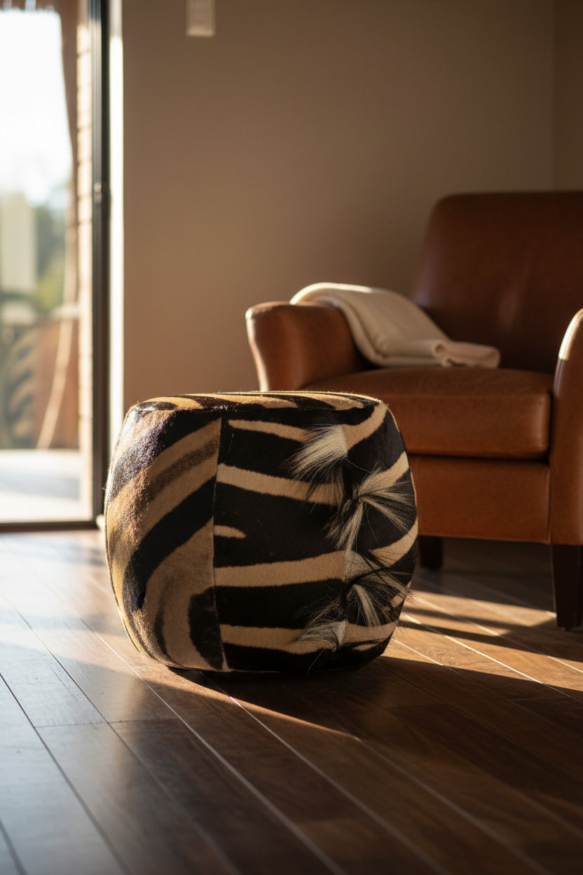 Zebra Tub Ottoman - NetDécor