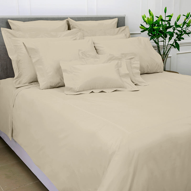 Percale Four Row Cord Taupe Taupe Duvet Cover