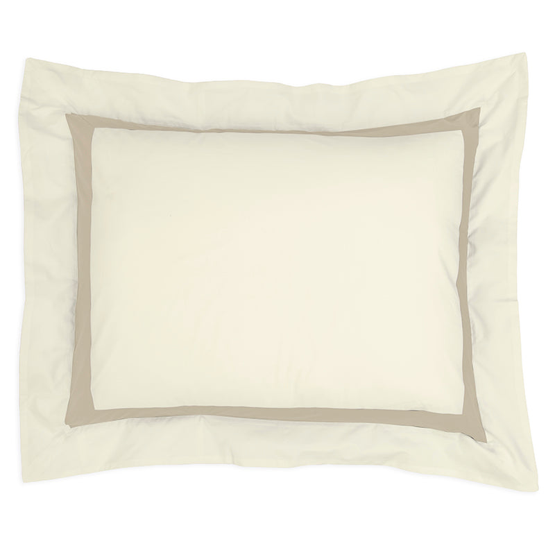 Sateen Kilkeel Taupe Ivory Oxford Pillowcase