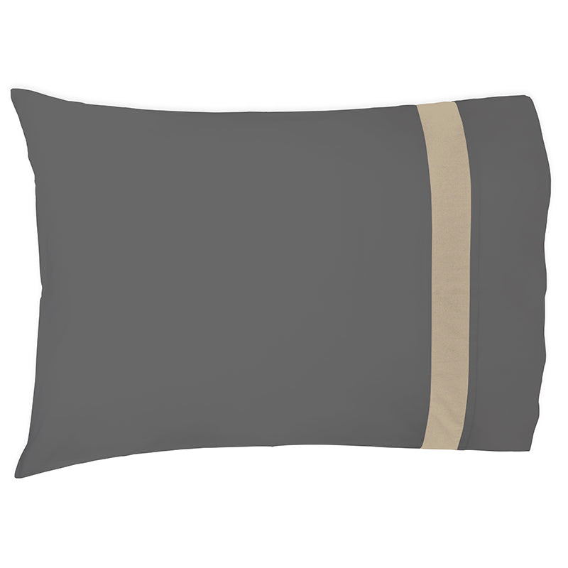 Sateen Kilkeel Charcoal Taupe Pillowcase