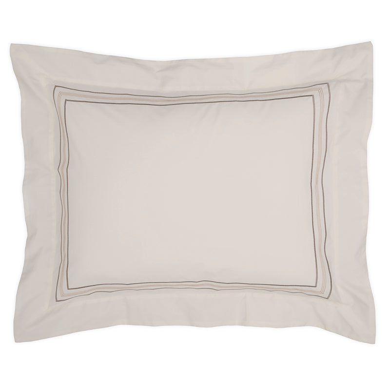Percale Mowbray Ivory Sand Oxford Pillowcase - NetDécor 
