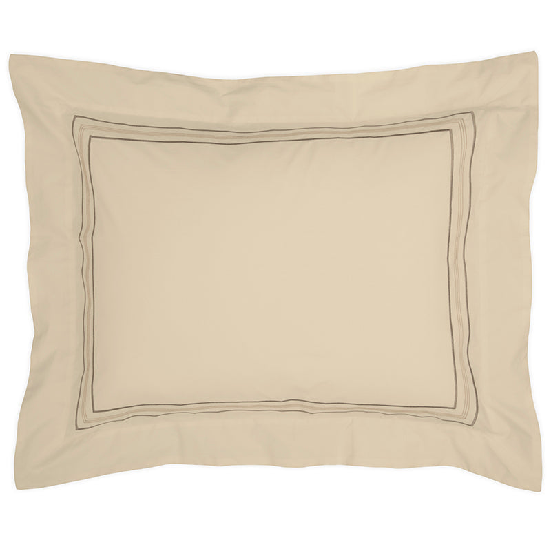 Percale Mowbray Taupe Sand Oxford Pillowcase - NetDécor 