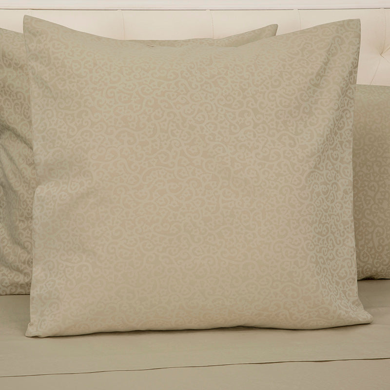 Percale Princess Grace Taupe Decorative Pillowcase - NetDécor 