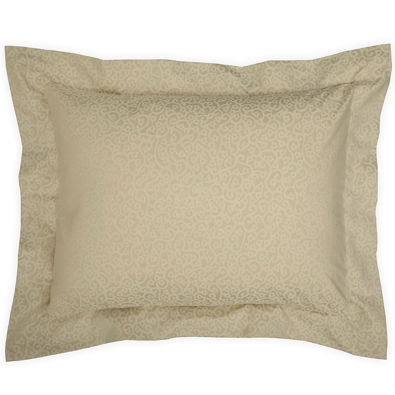 Percale Princess Grace Taupe Oxford Pillowcase - NetDécor 