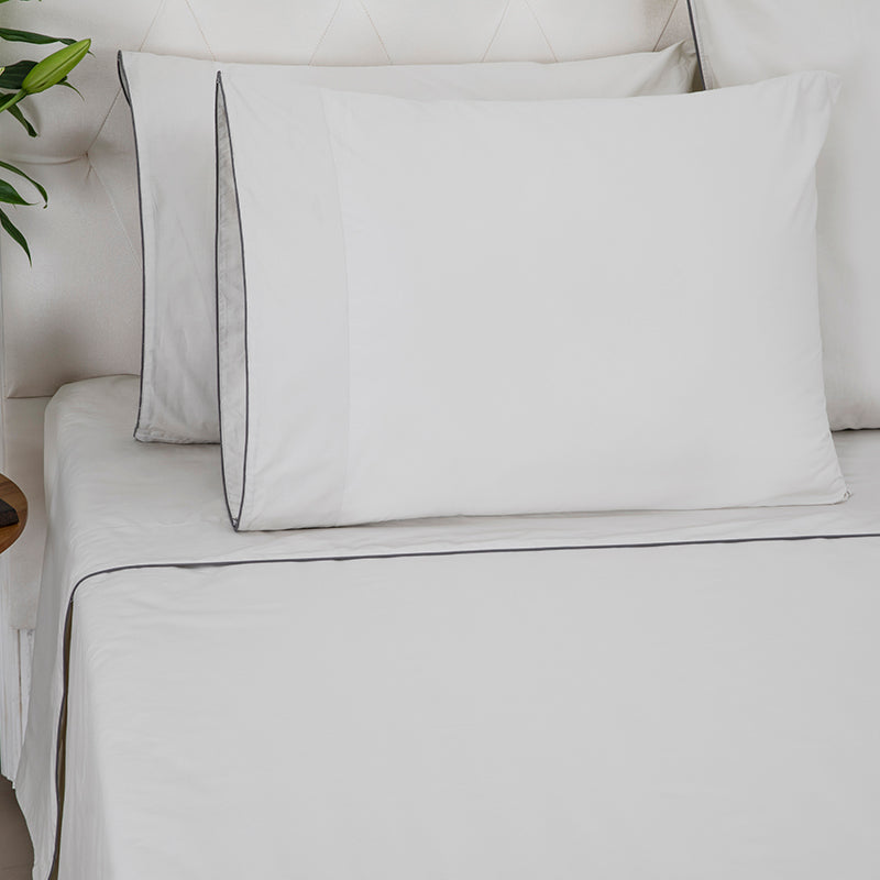 Sateen Spencer Glacier Grey Charcoal Sheet Set