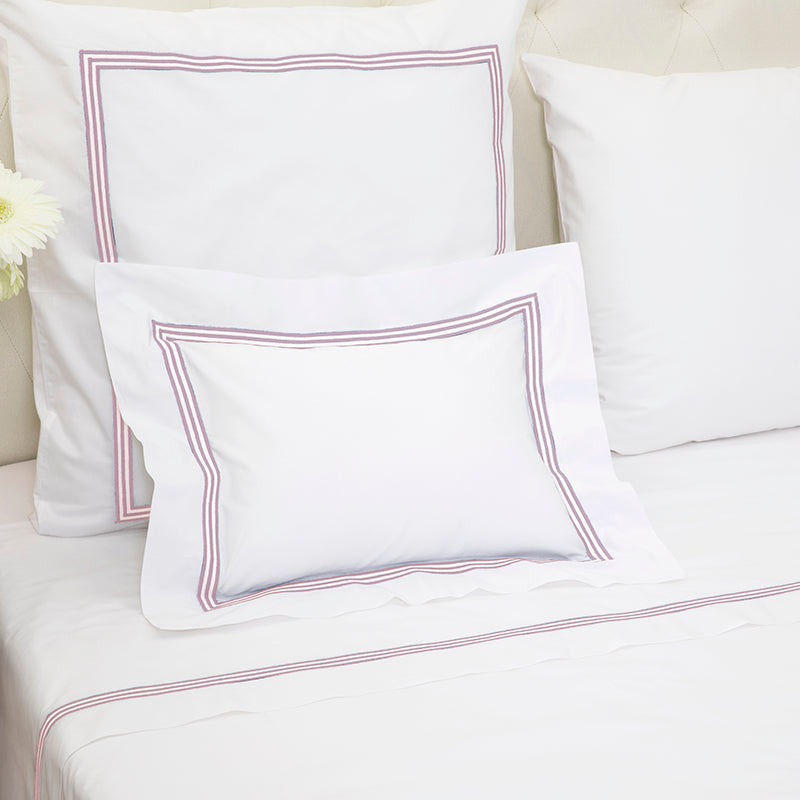 Percale Trafalgar White Blush Decorative Pillowcase - NetDécor