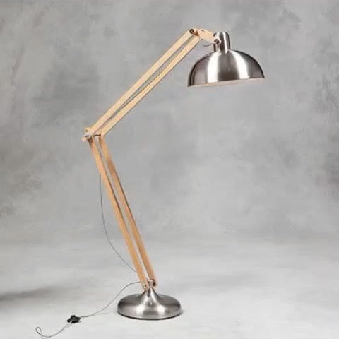 This contemporary floor lamp glows...
