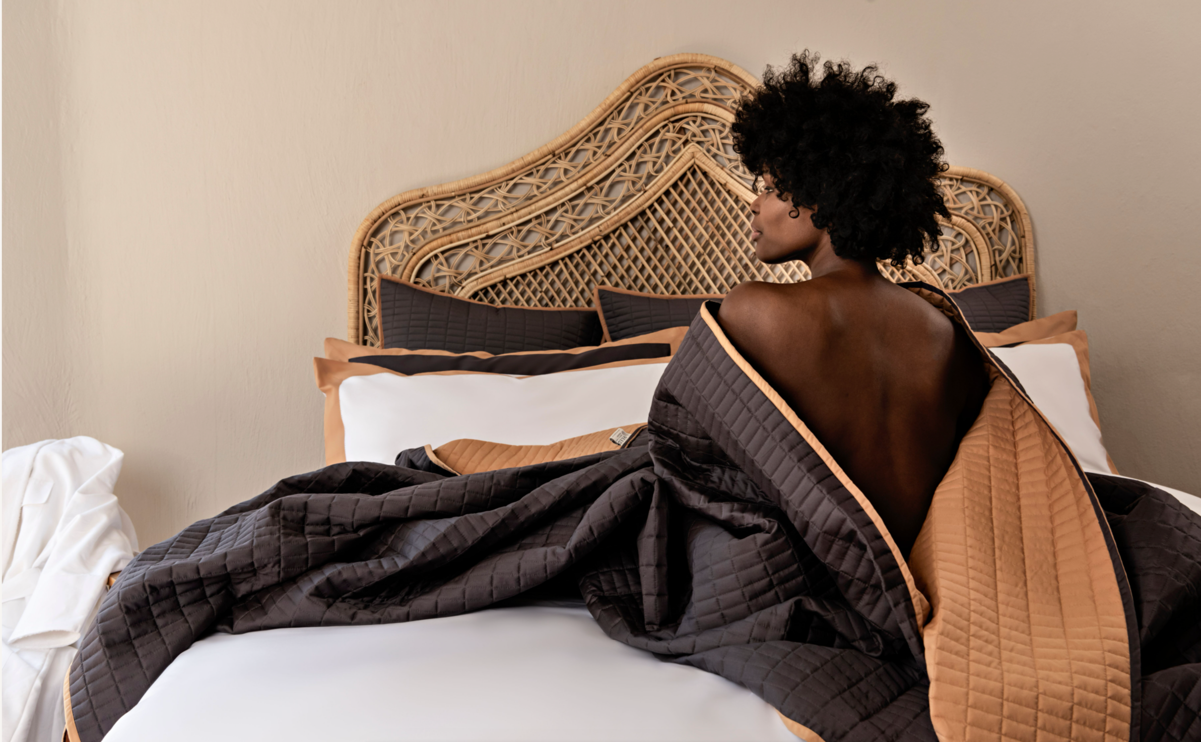 Reed Linen - Palladium & Rectangular Quilted Bed Spread