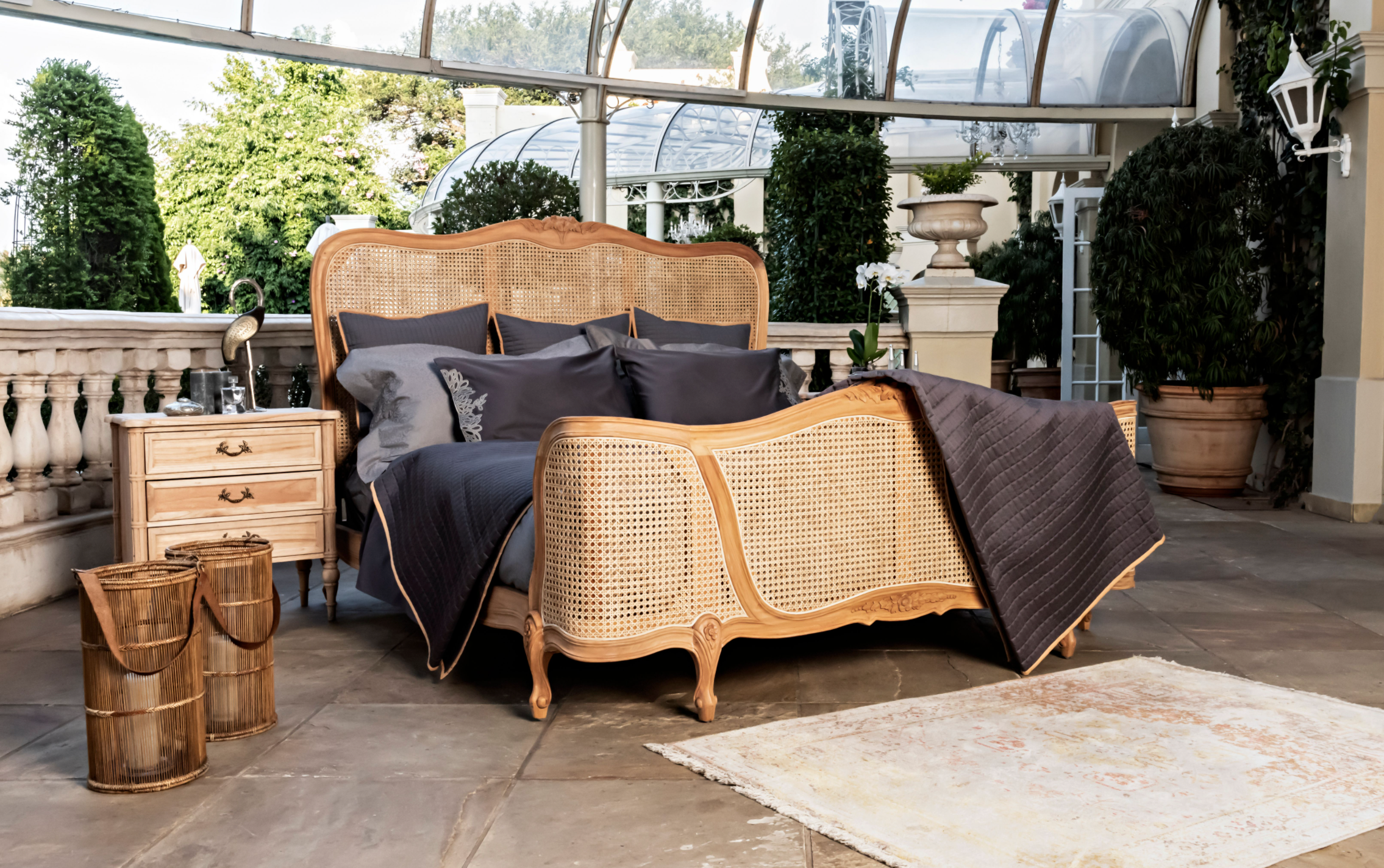 Reed Linen - Princess Grace & Wallis with Rectangular Quilted Bedspread