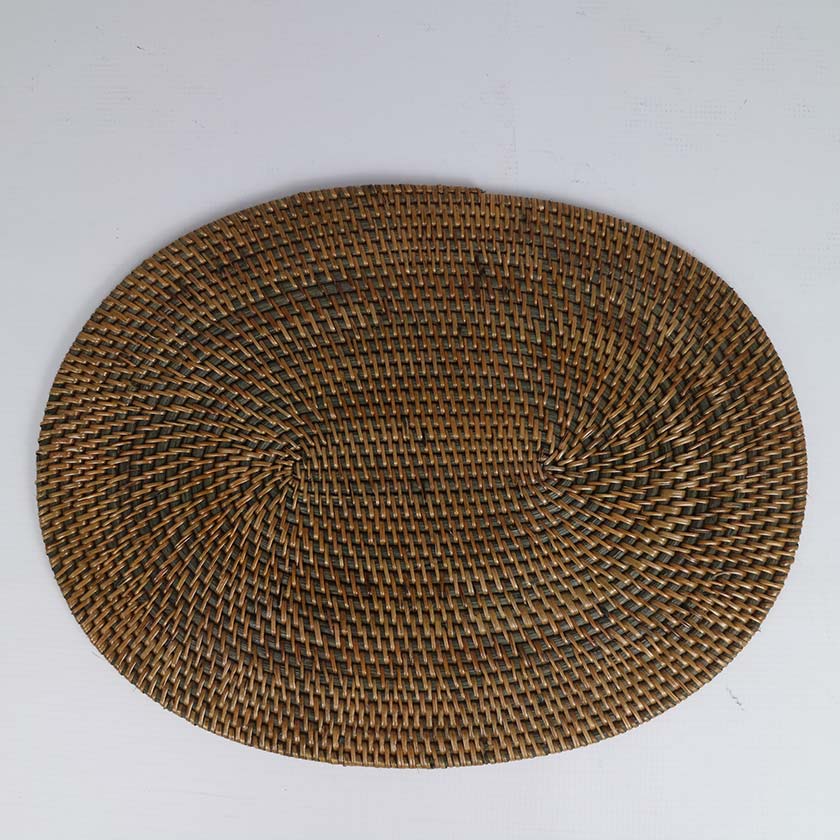 Rattan Placemat Oval Dark