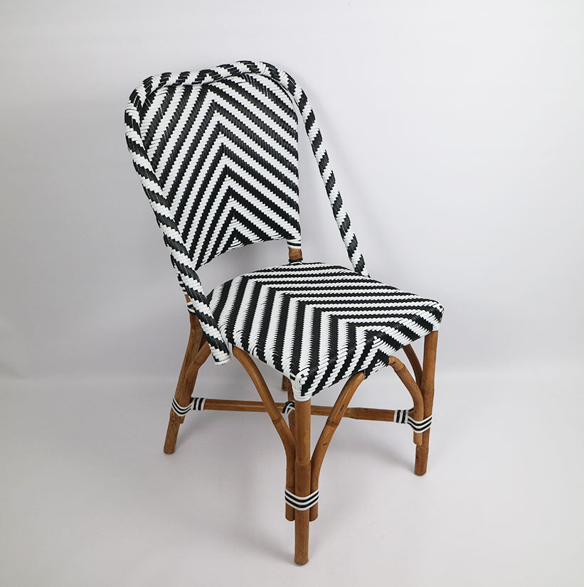 Rattan Thick & Synthetic Chair Black & White