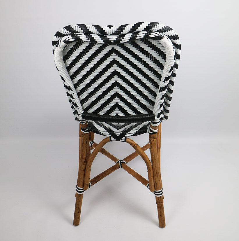Rattan Thick & Synthetic Chair Black & White