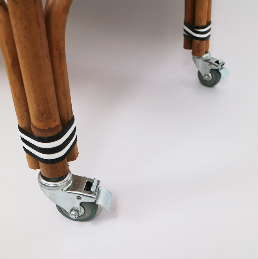 Rattan Thick & Synthetic Drink Trolley Black & White