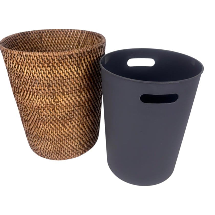 RATTAN WASTEPAPER WITH LINER NATURAL