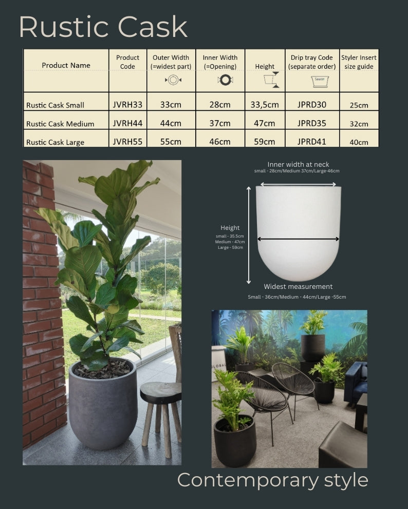 Rustic Cask Set of 3 Outdoor Planters