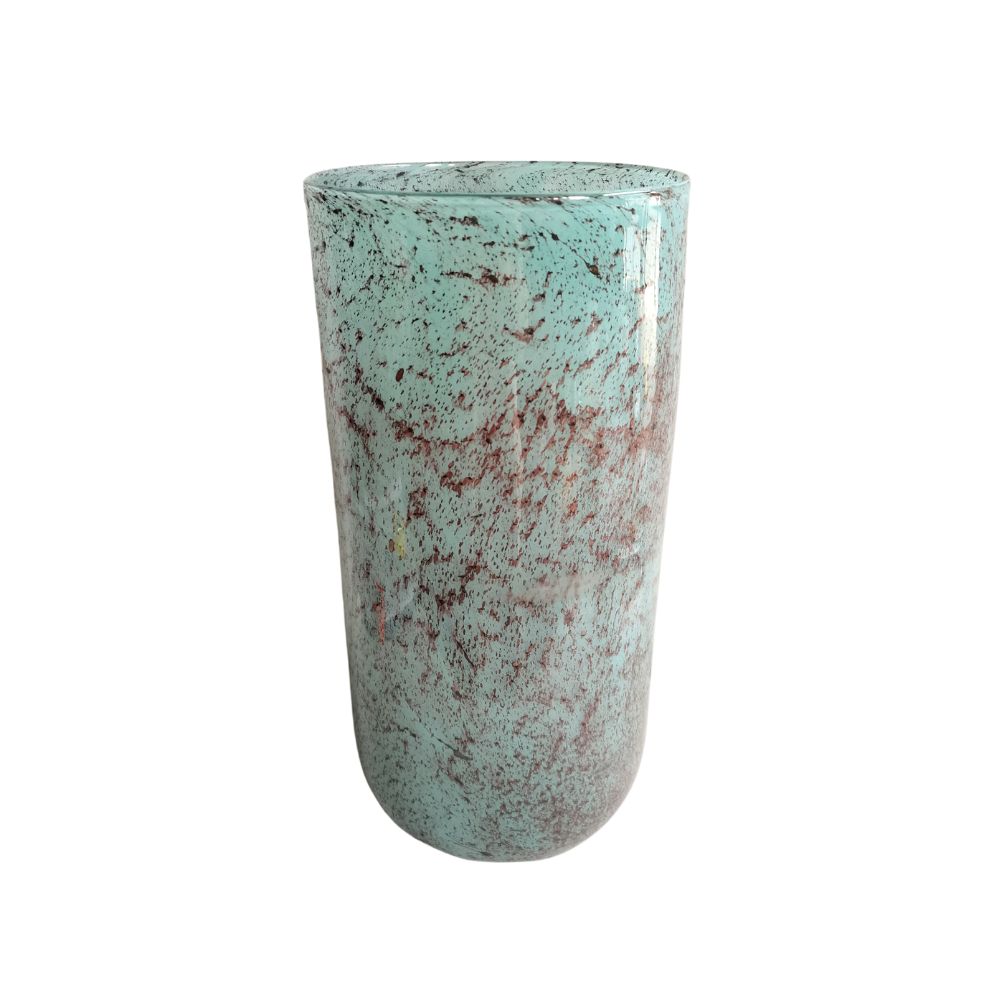 Turquoise Cylinder Glass Vase