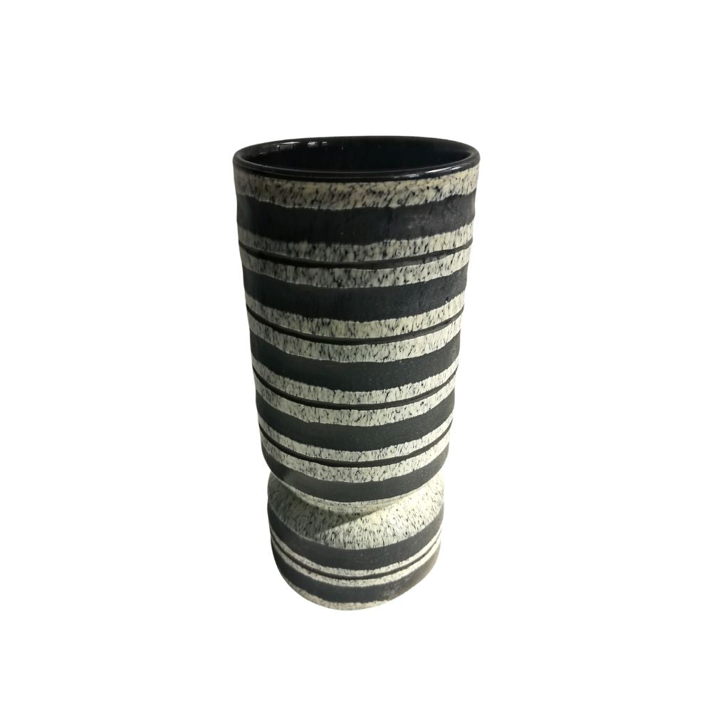 Zebra Stripe Medium Glass Vase