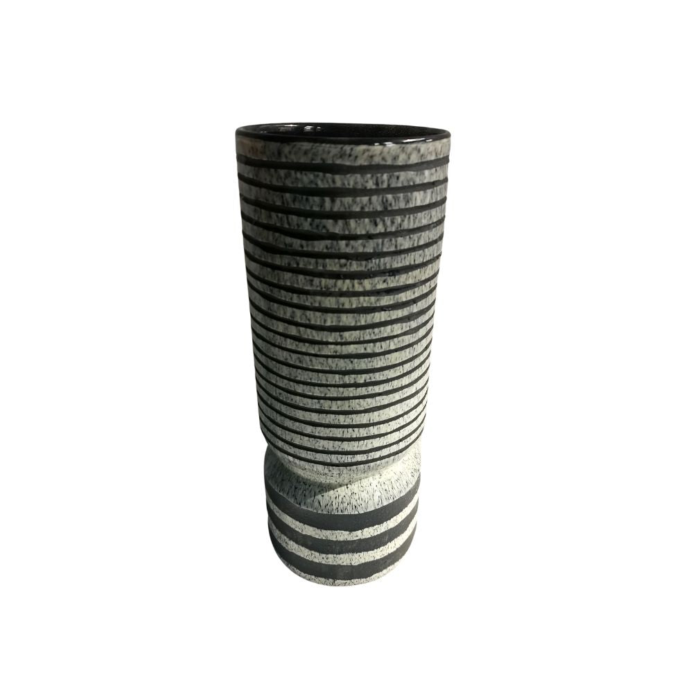 Zebra Stripe Large Glass Vase