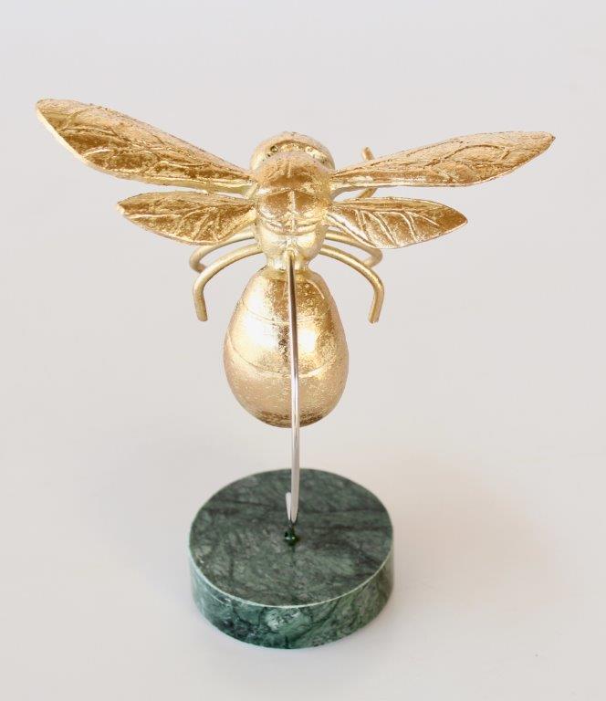 Gold Bumblebee on Marble Base