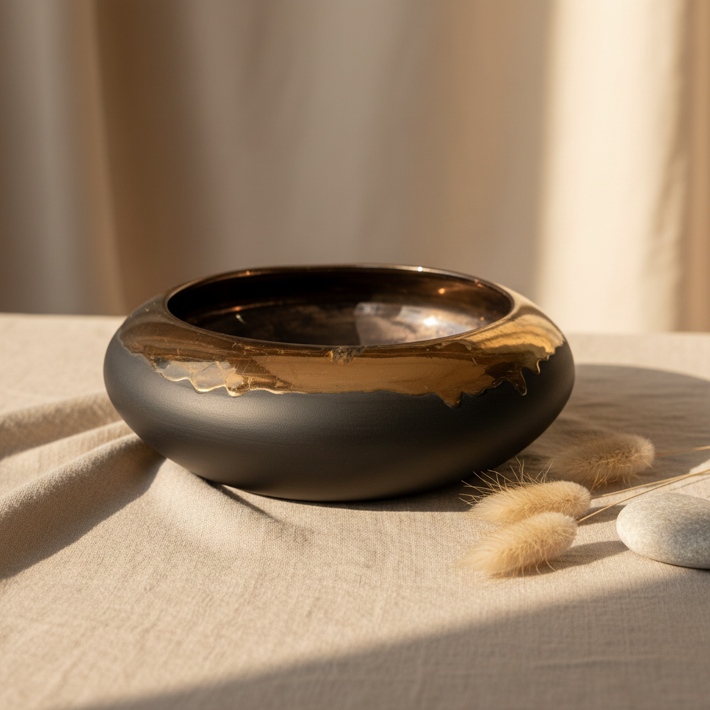 Drip Glaze Bowl Black